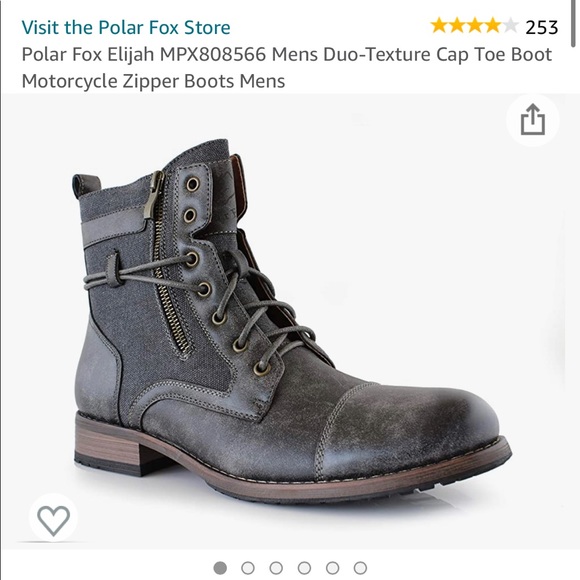 Polar Fox Men’s High Top Cap Toe Zipper Boots size 9.5 - Picture 6 of 6